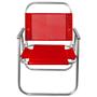 Imagem de Cadeira de praia alumínio sentar reforçada 150kg - Vermelho