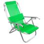 Imagem de Cadeira De Praia Deitar Aluminio 5 Posições Reforçada 140kg- verde pistache