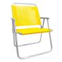Imagem de Cadeira de Praia em Aluminio Suporta Ate 130 Kg Varanda Xl Amarela  Botafogo 
