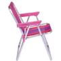 Imagem de Cadeira de Praia Infantil Alta de Alumínio Dobrável Rosa Mor