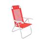 Imagem de Cadeira De Praia Reclinável 4 Posições Prosa Sannet Alumínio Vermelha - Belfix