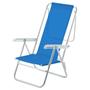 Imagem de Cadeira de praia reclinável sun beach alumínio azul