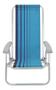 Imagem de Cadeira de praia reclinável tramontina bali baixa em alumínio com assento azul