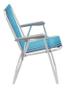 Imagem de Cadeira de praia tramontina samoa alta em alumínio com assento azul
