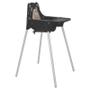Imagem de Cadeira de refeicao plastica  teddy preta alta com pernas de aluminio anodizado