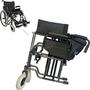 Imagem de Cadeira de rodas dobrável idoso adulto 120kg preta d400 t46 dellamed 