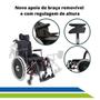 Imagem de Cadeira de Rodas Tetra MA3R  em Alumínio Reclinável e Dobrável em X com Pneu Antifuro até 120 kg e com Apoio de Cabeça- Ortomobil 