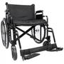 Imagem de Cadeira De Rodas Transporte Dobrável 180Kg Para Pessoa Obesa Modelo D500 Aço Carbono Preta Retrátil Dellamed