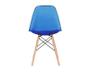 Imagem de Cadeira decor assento em acrilico na cor azul, base estilo eiffel madeira