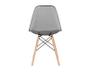 Imagem de Cadeira decor assento em acrilico na cor cinza, base estilo eiffel madeira