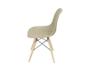 Imagem de Cadeira decorativa assento em pp na cor fendi,base estilo eiffel,com armacao de madeira.