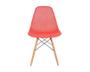 Imagem de Cadeira decorativa assento em pp na cor vermelha,base estilo eiffel,com armacao de madeira.