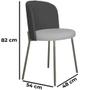 Imagem de Cadeira Decorativa Elegance Base Titanium Linho Cinza Escuro/Cinza Claro - Montanaris Decor