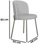 Imagem de Cadeira Decorativa Elegance Base Titanium Linho Cinza - Montanaris Decor