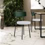 Imagem de Cadeira Decorativa Estofada Para Sala de Jantar Barcelona L02 Facto Verde Musgo Linho Cinza - Lyam