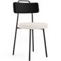 Imagem de Cadeira Decorativa Estofada Para Sala De Jantar Barcelona L02 material sintético Preto Linho Cru - Lyam