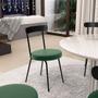 Imagem de Cadeira Decorativa Estofada Para Sala De Jantar Haia F01 Sintético Verde Musgo - Lyam Decor