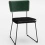 Imagem de Cadeira Decorativa Estofada Sala Jantar Allana L02 Facto Verde Musgo material sintético Preto - Lyam Decor