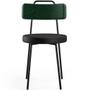 Imagem de Cadeira Decorativa Estofada Sala Jantar Barcelona L02 Facto Verde Musgo material sintético Preto - Lyam