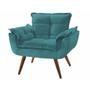 Imagem de Cadeira Decorativa Opala Escritório Recepção Suede Azul Turquesa - Kimi Design