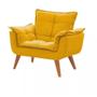 Imagem de Cadeira Decorativa Opala Pés Palito Sued Amarelo - Kimi Design