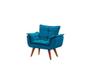 Imagem de Cadeira Decorativa Opala Recepção Suede Azul Turquesa - Kimi Design