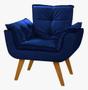 Imagem de Cadeira Decorativa Opalla Sala De Estar Sued Azul Royal - Kimi Design
