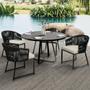 Imagem de Cadeira Decorativa Para Área Gourmet Cozinha Varanda Corda Náutica Bethari D04 Preto - Lyam Decor