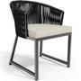 Imagem de Cadeira Decorativa Para Área Gourmet Cozinha Varanda Corda Náutica Bethari D04 Preto - Lyam Decor