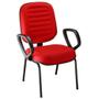 Imagem de Cadeira Diretor com Braços Linha Blenda Base Fixa Palito Vermelho