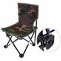 Imagem de Cadeira dobravel camping pesca camuflada banqueta portatil com bolsa viagem