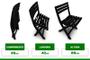 Imagem de Cadeira Dobrável Preta Resistente 110KG Para Restaurante Bar Sacada