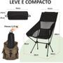 Imagem de Cadeira dobrável ultraleve (Creme) com encosto para pesca, acampamento,  jardim, praia e churrascos