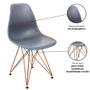 Imagem de Cadeira Eames Design Eiffel Jantar Cinza Escuro Ferro Cobre