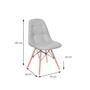 Imagem de Cadeira Eames DSW Botonê Assento PU Cinza Base Madeira