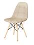 Imagem de Cadeira Eames Eiffel Assento cor Nude com Botone e Base em Madeira - 44991