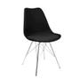 Imagem de Cadeira Eames Leda Design Estofada Preta Tower Cromado