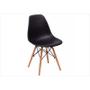 Imagem de Cadeira Eiffel Charles Eames em ABS Preta com Base de Madeira DSW - Facthus