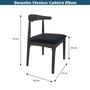 Imagem de Cadeira Elbow Chair Carina Or Design 47 cm (larg) Madeira Clara Assento em Poliuretano (PU) Preto