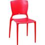 Imagem de Cadeira em polipropileno e fibra de vidro sem braço vermelha - Sofia - Tramontina