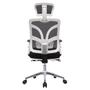 Imagem de Cadeira Ergonômica de Tela Escritório Home Office Confortável Ajustável NR17 Corrige Postura Top Seat - Branca e Preta