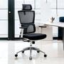 Imagem de Cadeira Escritório Ergonômica Presidente de Tela NR17 Corrige Postura Home Office Premium S Top Seat - Branca e Preta