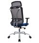 Imagem de Cadeira Escritório Ergonômica Presidente Reclinável Confortável Corrige Postura Top Seat Preta Azul