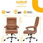 Imagem de Cadeira Escritório Munique Big Presidente Caramelo Mola Ensacada Base Giratória Altura Ajustável