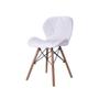 Imagem de Cadeira Estofada Jantar Charles Eames Eiffel Slim Wood Confort Branco