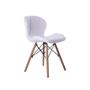 Imagem de Cadeira Estofada Jantar Charles Eames Eiffel Slim Wood Confort Branco