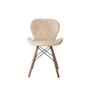 Imagem de Cadeira Estofada Jantar Charles Eames Eiffel Slim Wood Confort Creme