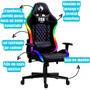 Imagem de Cadeira Gamer Com Led Rgb Fox Racer Confortável Ergonômica