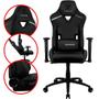 Imagem de Cadeira Gamer Confortável Com Altura e Encosto Reguláveis material sintético e Fibra de Carbono Suporta Até 120Kg Base de Metal e Apoio de Lombar e Pescoço Cor Preta All Black