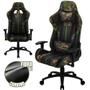 Imagem de Cadeira Gamer Escritório de Alto Conforto Com Almofadas Ergonômicas e Altura Ajustável ThunderX3 BC3 Verde Militar Camuflada
